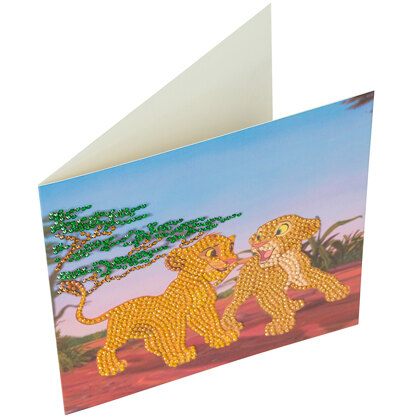 Crystal Art Simba and Nala, 18x18cm Card Diamond Painting Kit