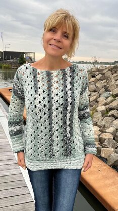 Sage Symphony Sweater (plus matching hat)