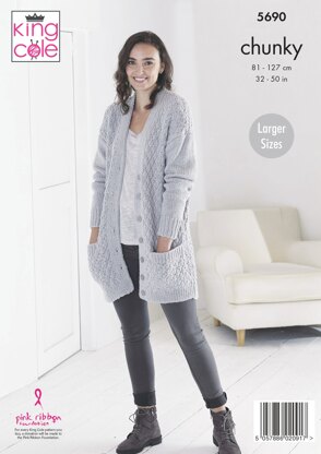 Cardigans Knitted in King Cole Ultra-Soft Chunky - 5690 - Downloadable PDF