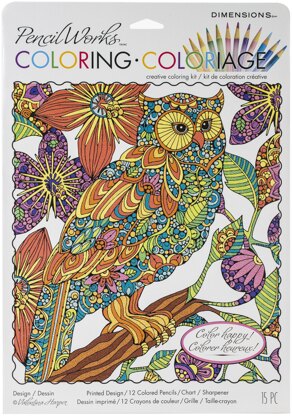 Dimensions Pencil Works Color By Number Kit 9"X12" - Flowering Owl