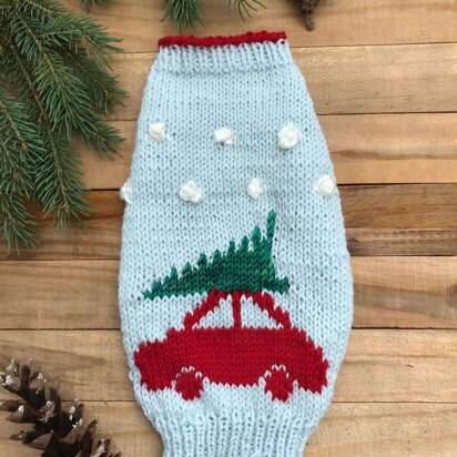 Christmas Time Dog Sweater - knitting pattern