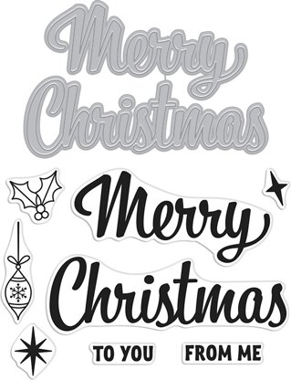 Hero Arts Stamp & Cut - Merry Christmas Script
