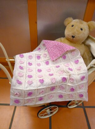 Hearts Encircled - Pram Cover Crocheted