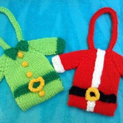 Santa and Elf Jacket Christmas Gift Bags