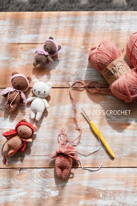 Crochet pattern Bisou the tiny bear