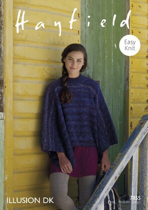 Poncho in Hayfield Illusion DK - 7855- Downloadable PDF