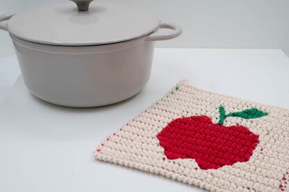 Apple Mosaic Crochet Dishcloth