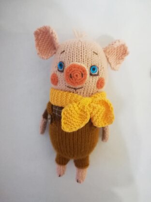 Toy Knitting Patterns - Knit Toy 3 Little Piglets, Knitting Pattern Animals