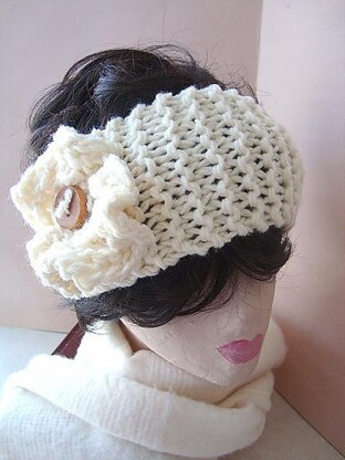 336, KNITTED HEADBAND AND KNITTED FLOWER