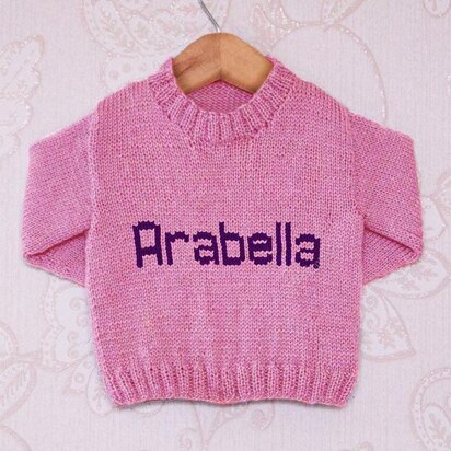 Intarsia - Arabella Moniker Chart - Childrens Sweater