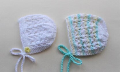 Bibi Baby Bonnet Knitting pattern by Marianna's Lazy Daisy Designs