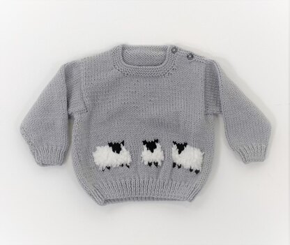 Aran Baby Sheep Sweater and Hat