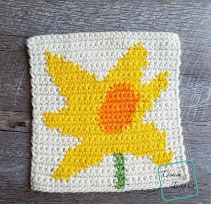 8" Tapestry Daffodil Afghan Square