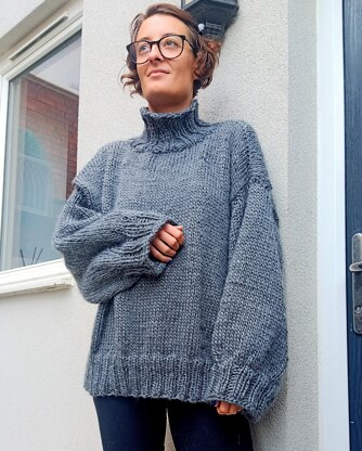 Straight needle sweater