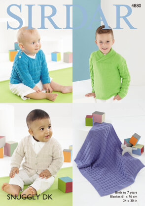 Boy's Sweaters, Cardigan & Blanket in Sirdar Snuggly DK - 4880 - Downloadable PDF