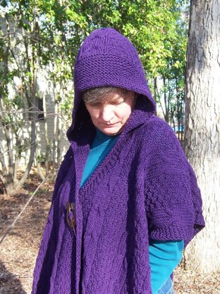 Plum Perfect Cabled Cape