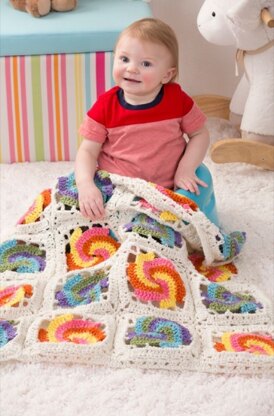 Pinwheel Baby Blanket in Red Heart With Love Solids - LW4140