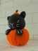 Cat in Pumpkin Halloween Decor