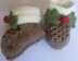 Christmas Pudding Baby Bootees