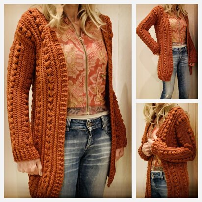  Crochet Flower Cardigan Top Elegant Long Coat Chic