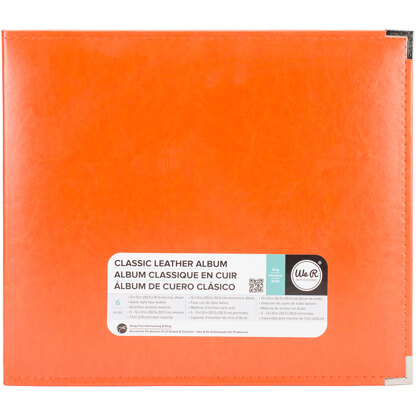We R Memory Keepers We R Classic Leather D-Ring Album 12"X12" - Orange Soda