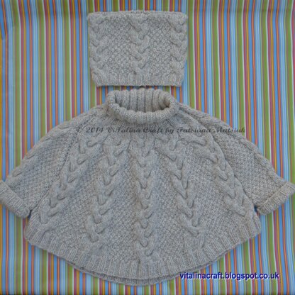 Vanilla Cloud Poncho and Hat Set