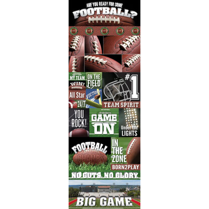 Reminisce Real Sports Cardstock Stickers 4.25"X13" - Football Graphic