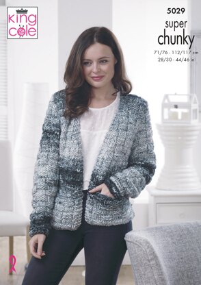 Jacket & Sweater in King Cole Big Value Super Chunky Twist - 5029 - Downloadable PDF