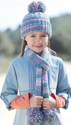 Hat and Scarves in Sirdar Crofter DK - 7335 - Downloadable PDF