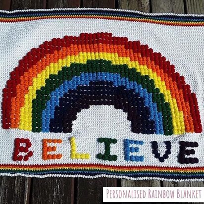 Personalised Rainbow blanket
