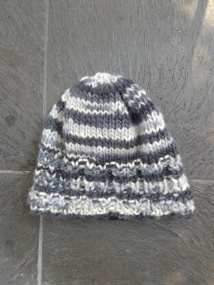 Hand Knitted Gray Hat