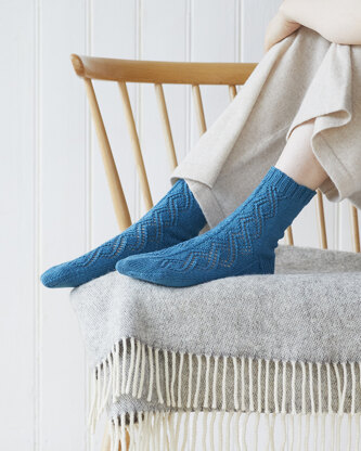 Enya Socks - Knitting Pattern For Women in Debbie Bliss Toast
