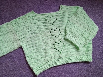 Crochet Easy Heart Sweater Pattern