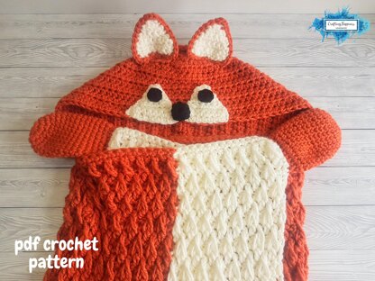 Woodland Fox Hooded Blanket For Adults & Kids