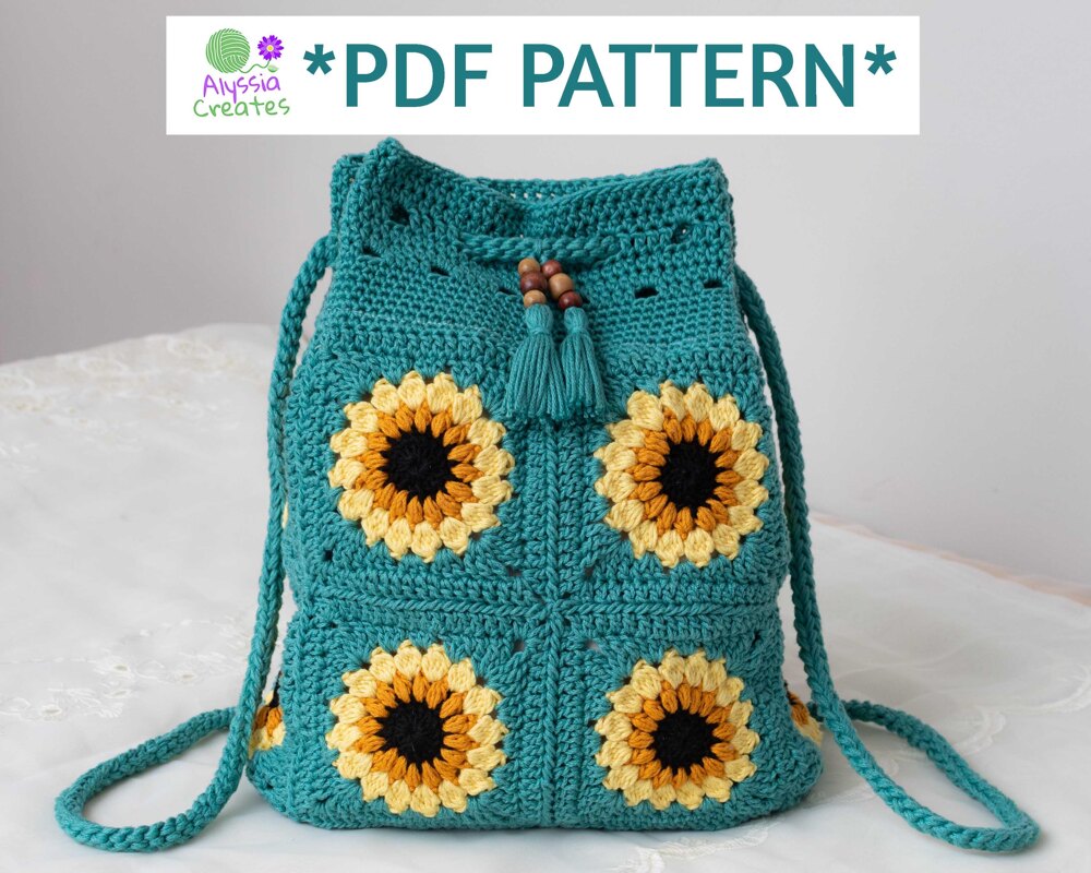 Minimalist Crochet Drawstring Backpack Pattern