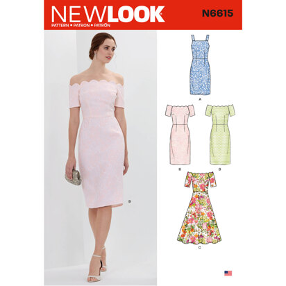 New Look N6615 Misses' Dresses 6615 - Paper Pattern, Size 8-10-12-14-16-18-20