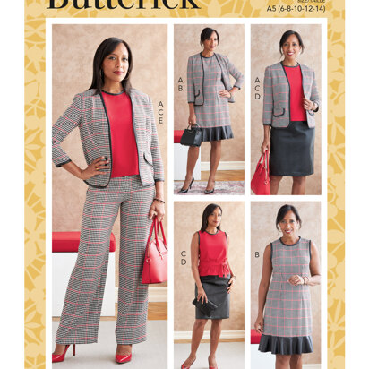 Butterick Misses' Jacket, Dress, Top, Sash, Skirt & Pants B6795 - Sewing Pattern