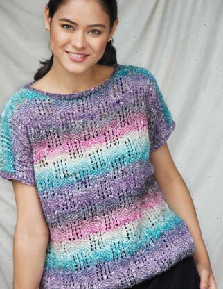 Box Pattern Tee in Noro Akari - 16865 - Downloadable PDF