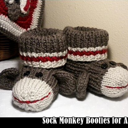 Sock Monkey Booties for Adults