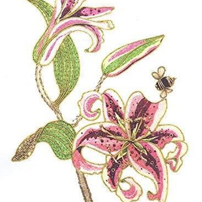 Rajmahal Stargazer Lily Embroidery Kit - Multi