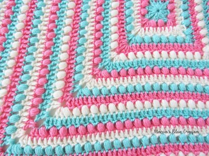 Bobbles and Stripes Granny Square Blanket