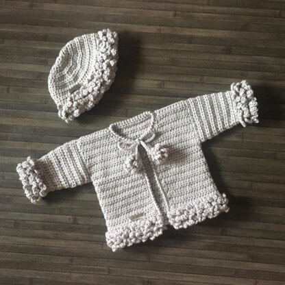 Harriet Newborn to 10 Years Cardigan and Hat Set