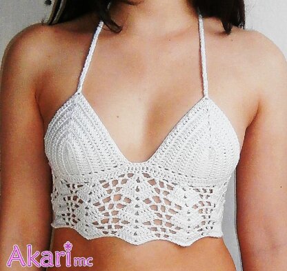 Lacy crop top. Halter festival top _ M23