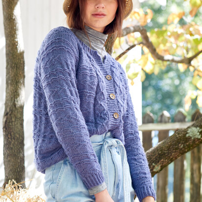 Women's Cardigan Delft in Universal Yarn Deluxe Worsted Superwash - Downloadable PDF