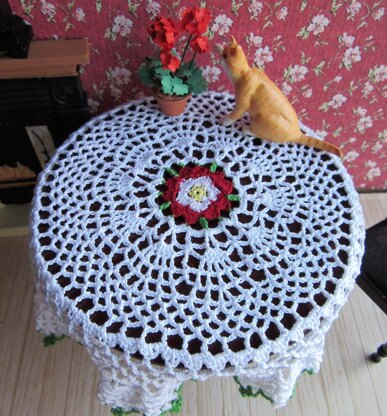 1:12th scale Tudor Rose tablecloth
