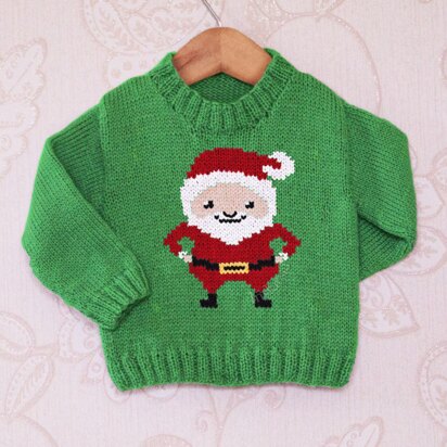 Intarsia - Santa Chart - Childrens Sweater