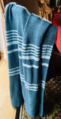 Stripy Knitted Afghan