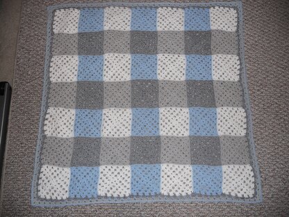 Gray Plaid Baby Afghan