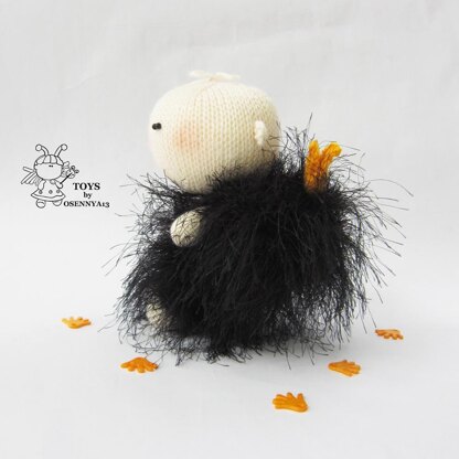 Pebble doll Crow