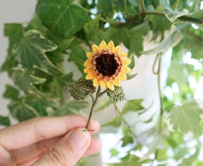 Mini sunflower with stem